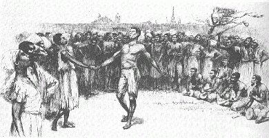 Menari di Congo Square pada abad ke-18 (Sumber: thevintagenews.com & neworleansonline.com)